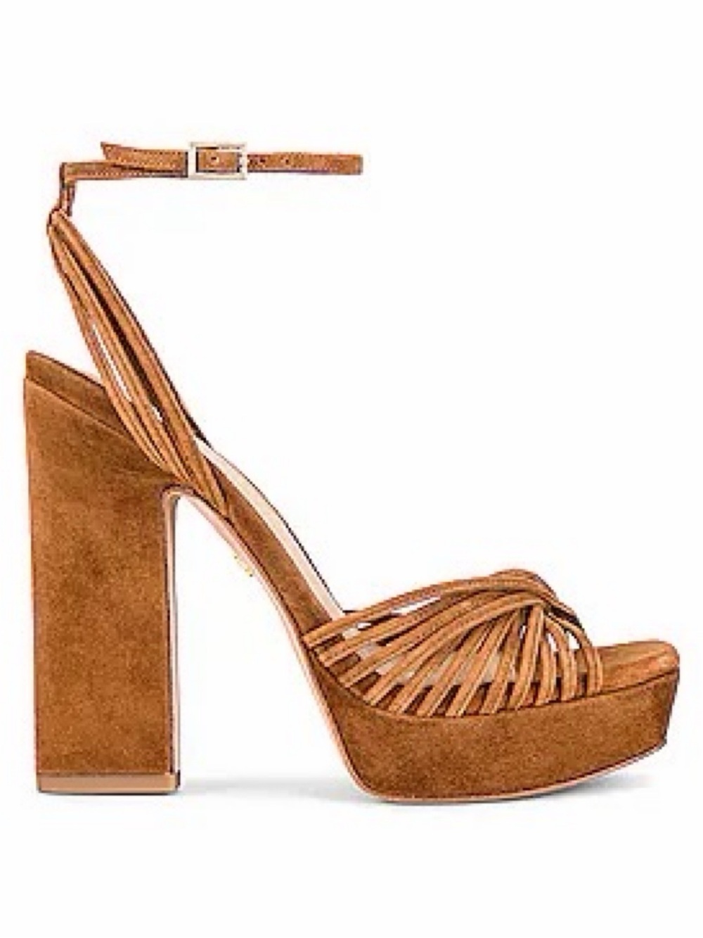 NEW Veronica Beard Fletcher Suede Platform Strappy Heels Sandals Brown Tan Size
